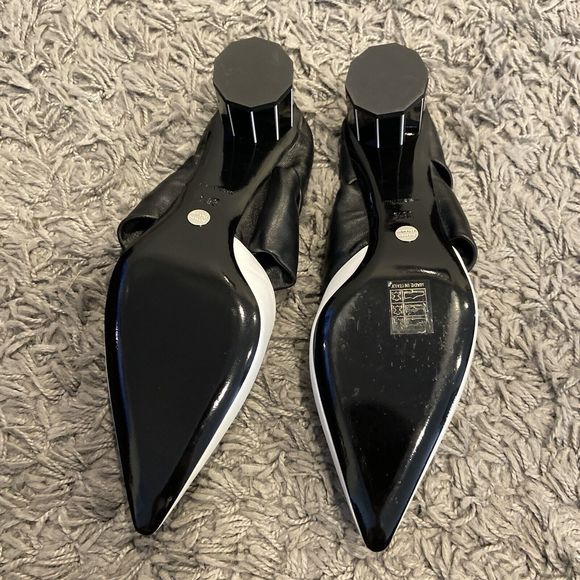 Proenza Schouler Twist Knotted Pointy Toe Slip On Leather Block Heel Mules 38.5 - Picture 14 of 16